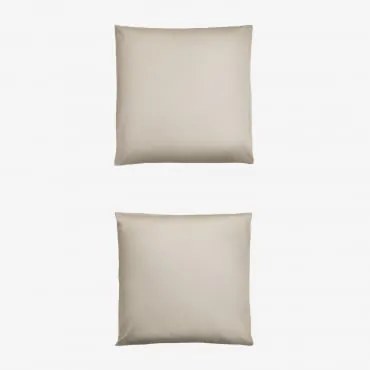 Pack De 2 Fronhas De Cetim De 300 Fios Sampras Nude Beige & 60 X 60 Cm - Sklum