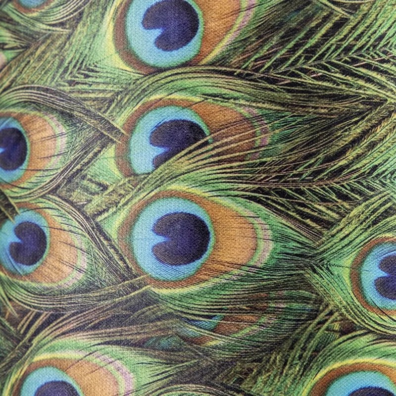 Abajur de veludo com design de pavão 40/40/30 com interior dourado