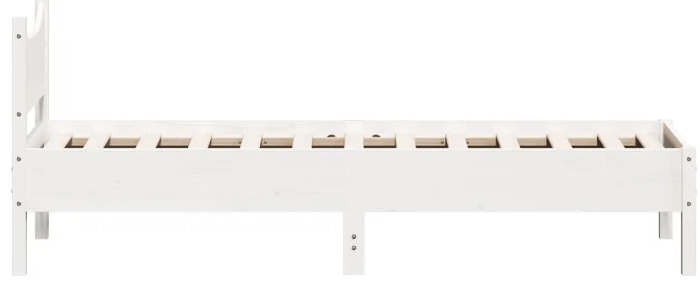 Cama sem colchão 90x190 cm madeira de pinho maciça branco