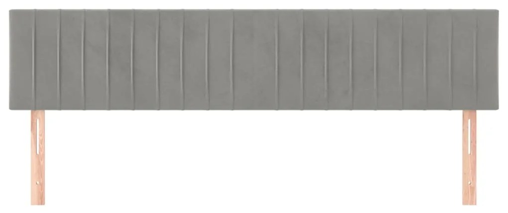 Cabeceira de cama 2 pcs veludo 80x5x78/88 cm cinzento-claro