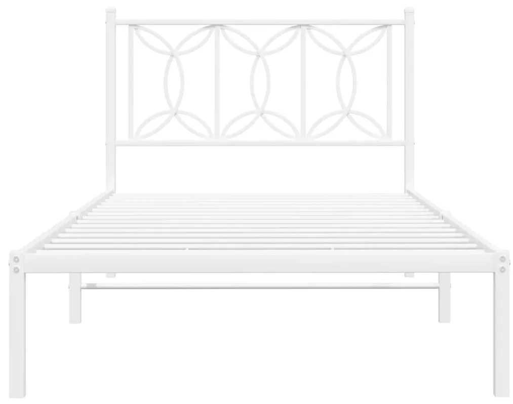 Estrutura de cama com cabeceira 100x200 cm metal branco