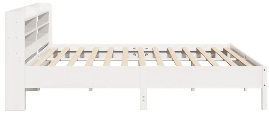 Cama sem colchão 200x200 cm madeira de pinho maciça branco