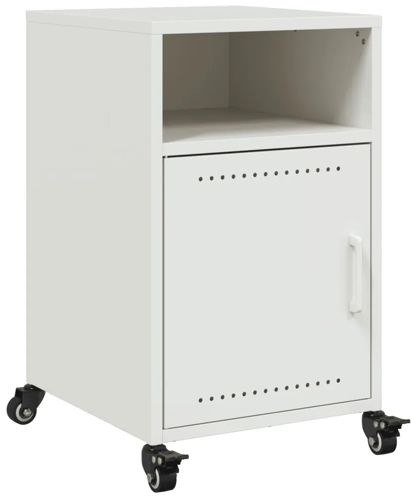Mesas de cabeceira 2 pcs 36x39x59 cm aço branco