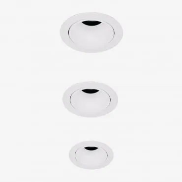 Pack De 3 Downlights Led Embutidos Com Molduras Redondas Ø5 Cm Em Alumínio Luisiana Branco & Branco Cálido 2700k & 3 W & 38º - Sklum