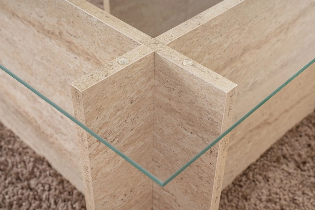 Mesa de Centro Vetrino – Travertino – 105 x 40 x 65 cm