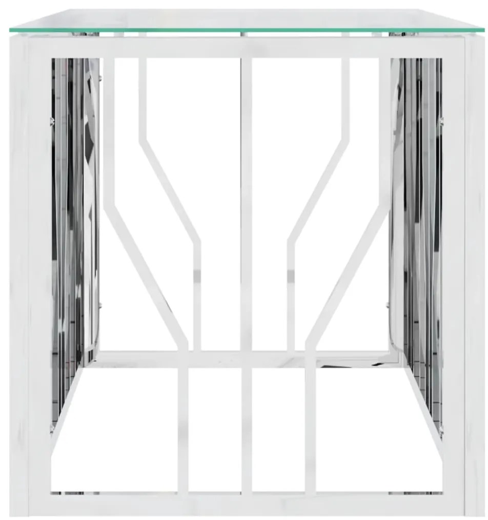 Mesa de centro 110x45x45 cm aço inoxidável e vidro