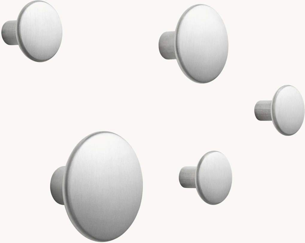 Cabides de parede em alumínio Dots, conjunto de 5