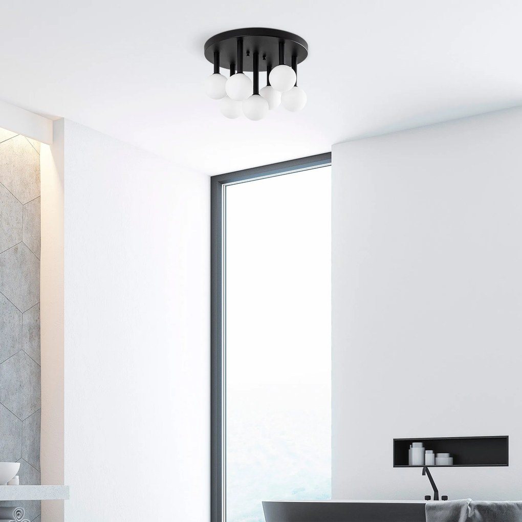 Candeeiro de Teto Even – Preto e Creme – 44 x 44 x 40 cm