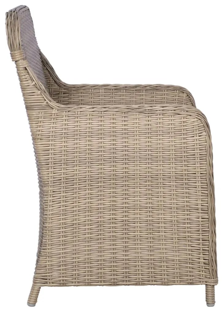 7 pcs conjunto de jantar para jardim castanho