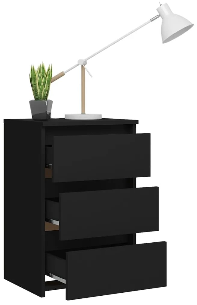 Mesas de cabeceira 2 pcs 40x35x62,5 cm derivados madeira preto