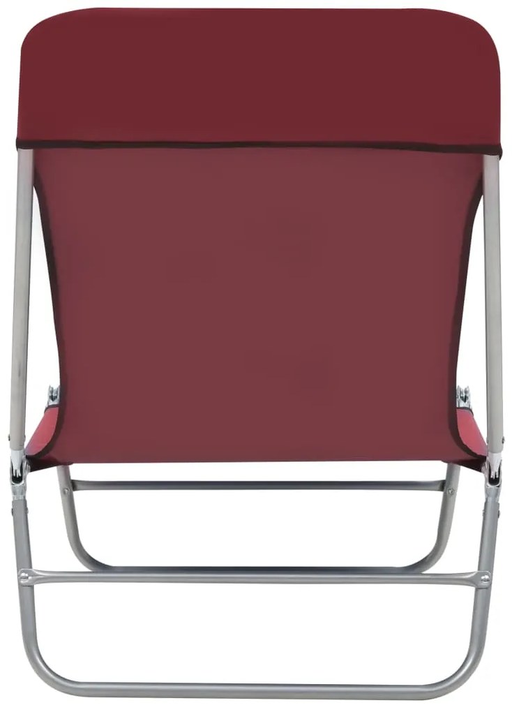 Espreguiçadeiras dobráveis 2 pcs aço e tecido vermelho