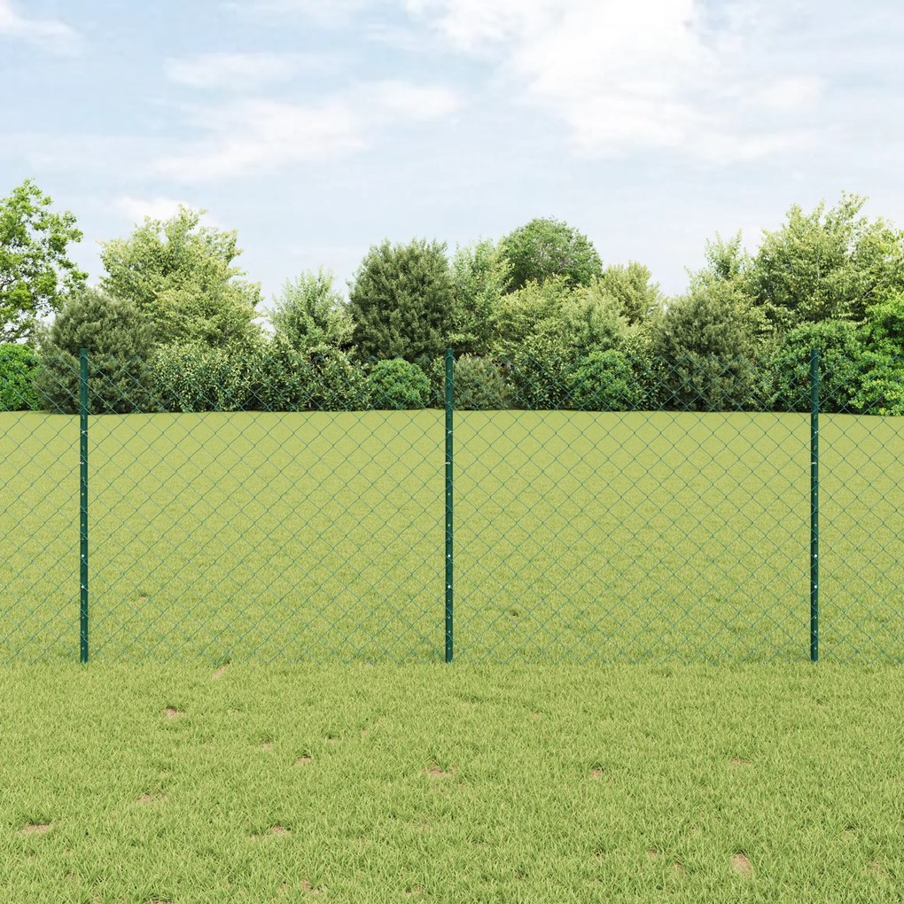 vidaXL Conjunto de Cerca de Jardim Conjunto de 2 Verde Aço Galvanizado