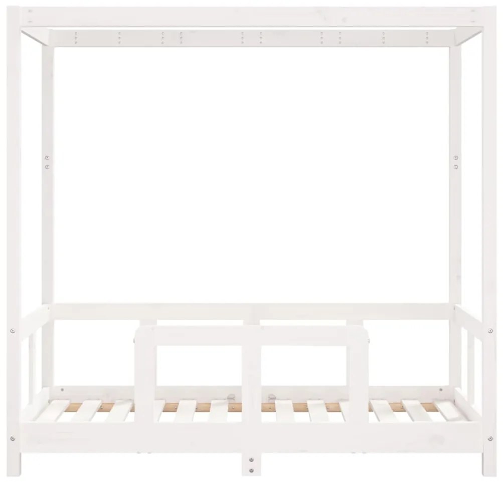 Estrutura de cama infantil 70x140 cm pinho maciço branco