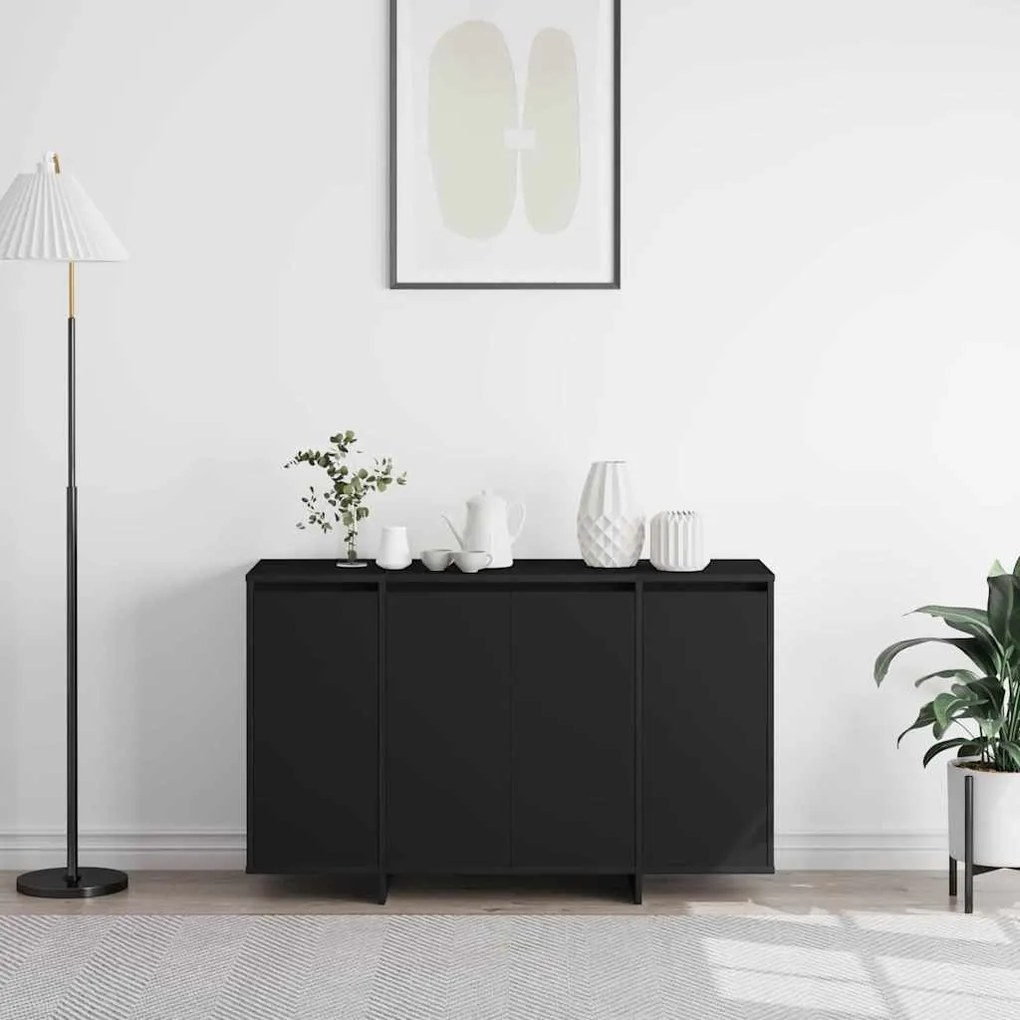 Aparador Preto Preto Madeira engenheirada 120 x 41 x 75 cm