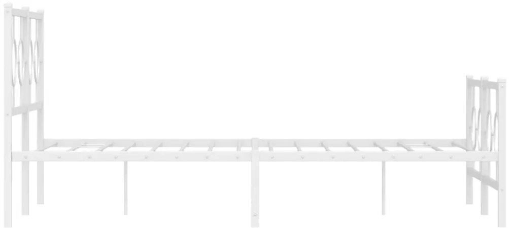 Estrutura de cama com cabeceira e pés 140x200 cm metal branco
