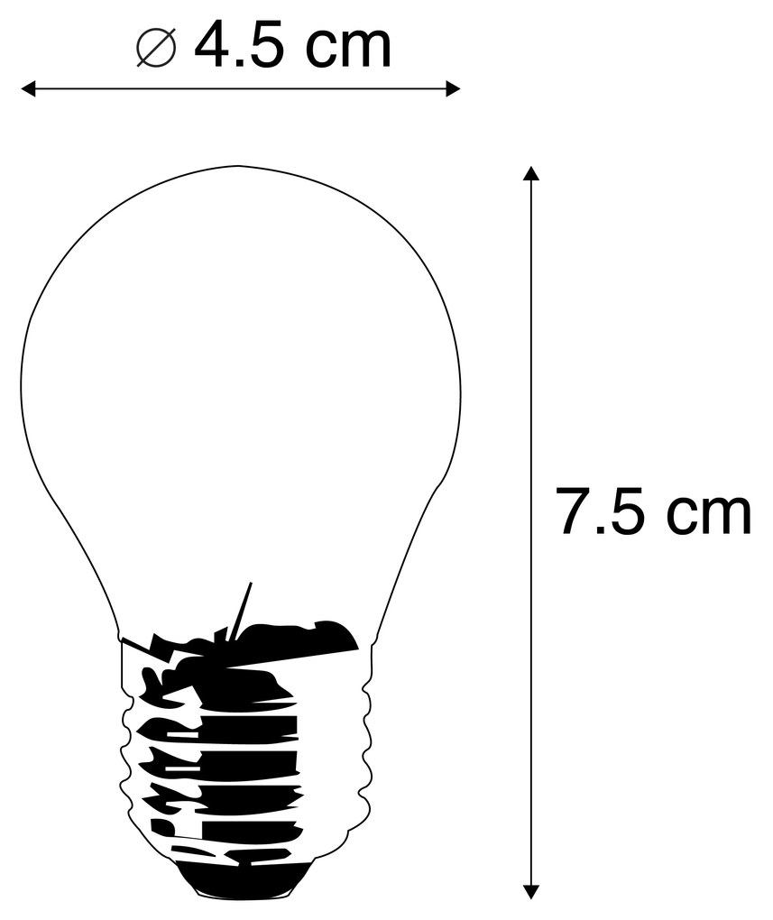 Conjunto de 5 Lâmpada LED E27 regulável em 3 níveis P45 5W 700 lm 2700K