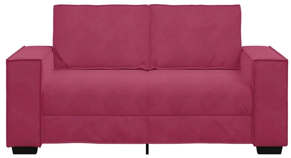Sofá de 2 lugares veludo 120 cm vermelho tinto