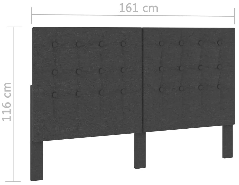 Cabeceira de cama acolchoada 160x200 cm tecido cinzento-escuro