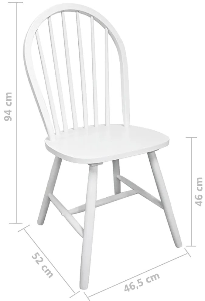 Cadeiras de jantar 4 pcs madeira de seringueira maciça branco