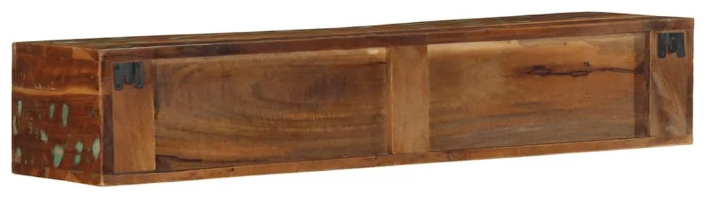 Armário de TV para parede 100x30x19cm madeira recuperada maciça
