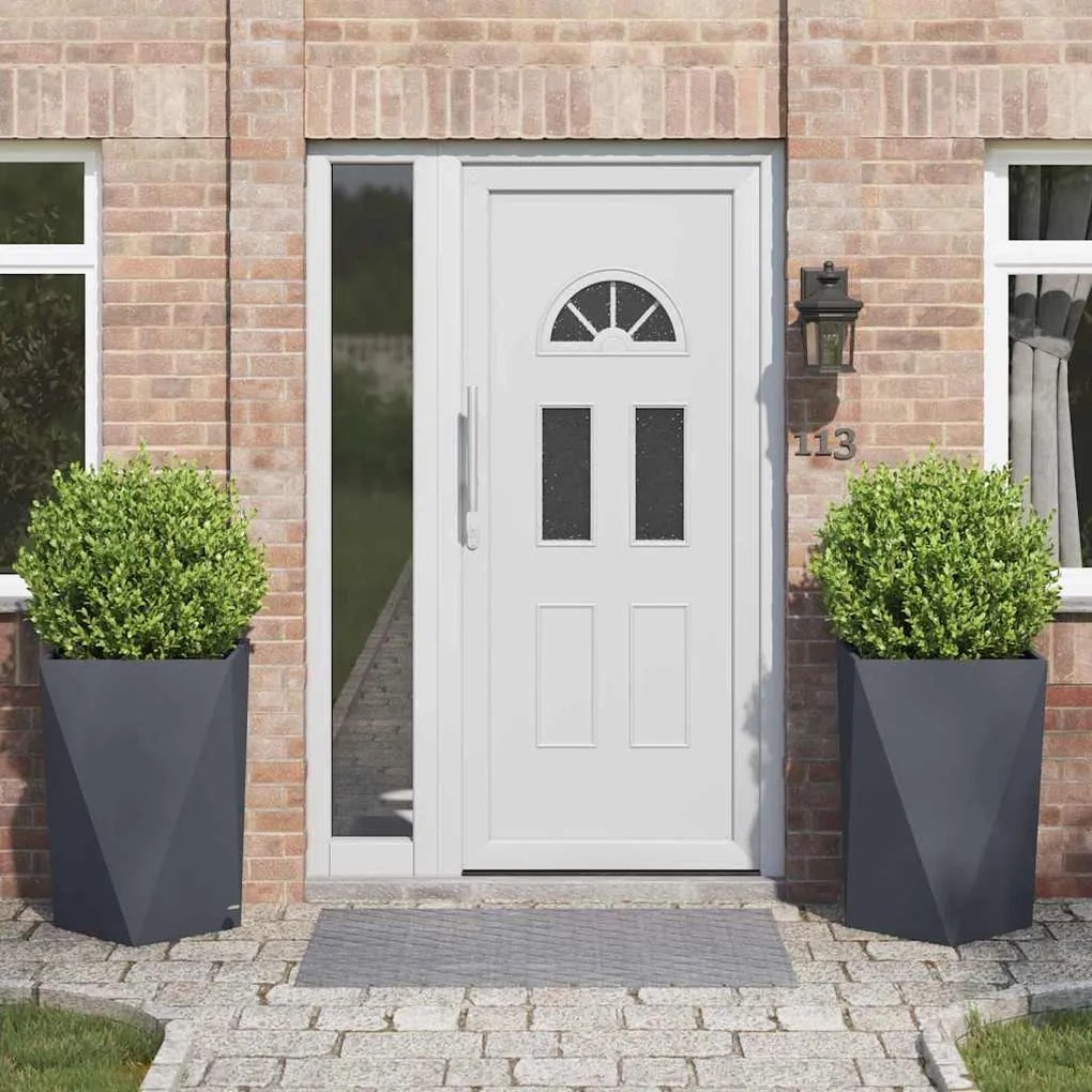 vidaXL Floreira 2 pcs Antracite 50 x 50 x 75 cm Aço