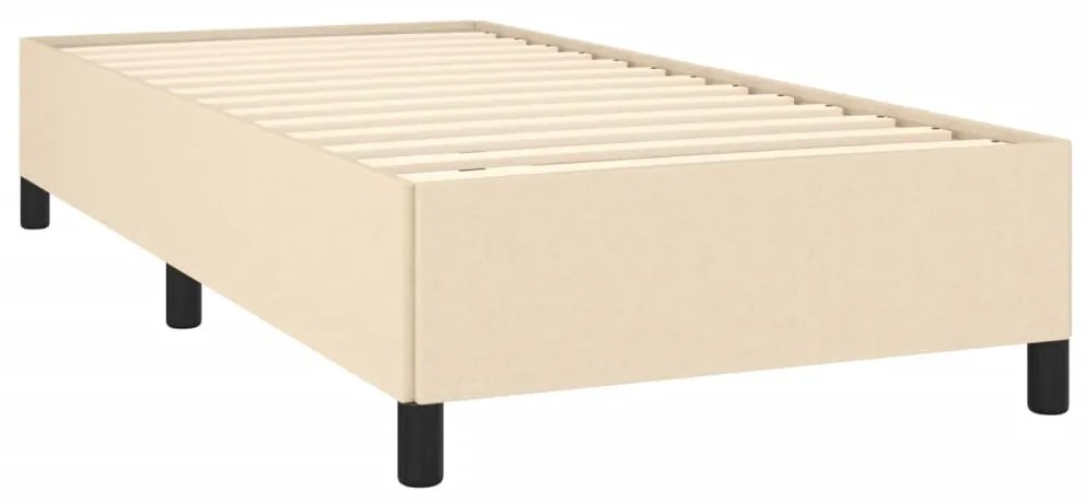 Estrutura de cama sem colchão 90x190 cm tecido creme