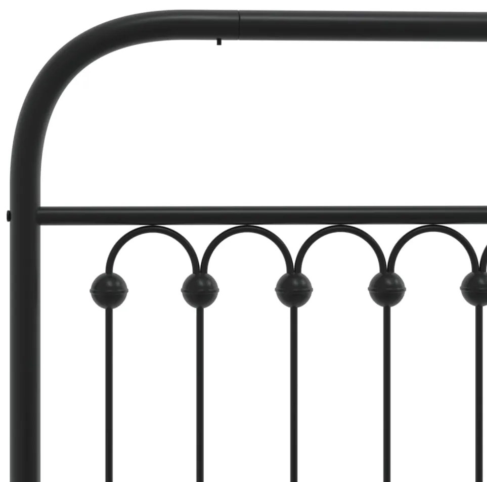 Estrutura de cama com cabeceira e pés 140x190 cm metal preto