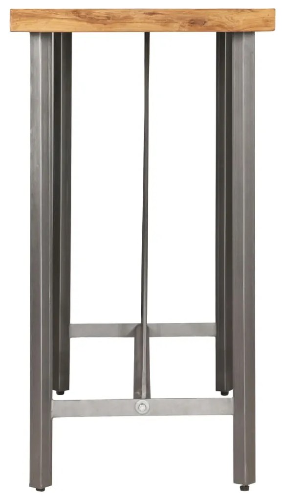 Mesa de bar em madeira de teca recuperada maciça 120x58x106 cm