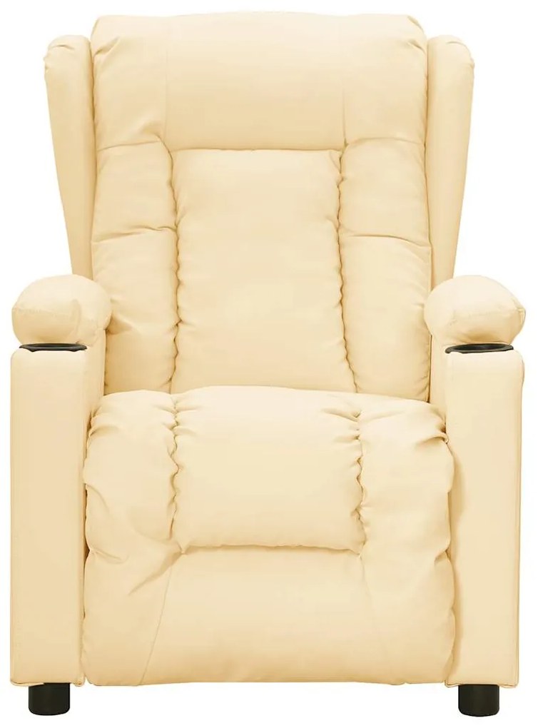 Poltrona de massagens elétrica couro artificial cor creme