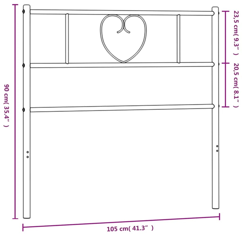 Cabeceira de cama 100 cm metal branco