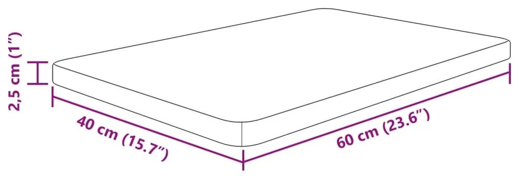 Bancada p/ WC 60x40x2,5 cm madeira tratada castanho-claro