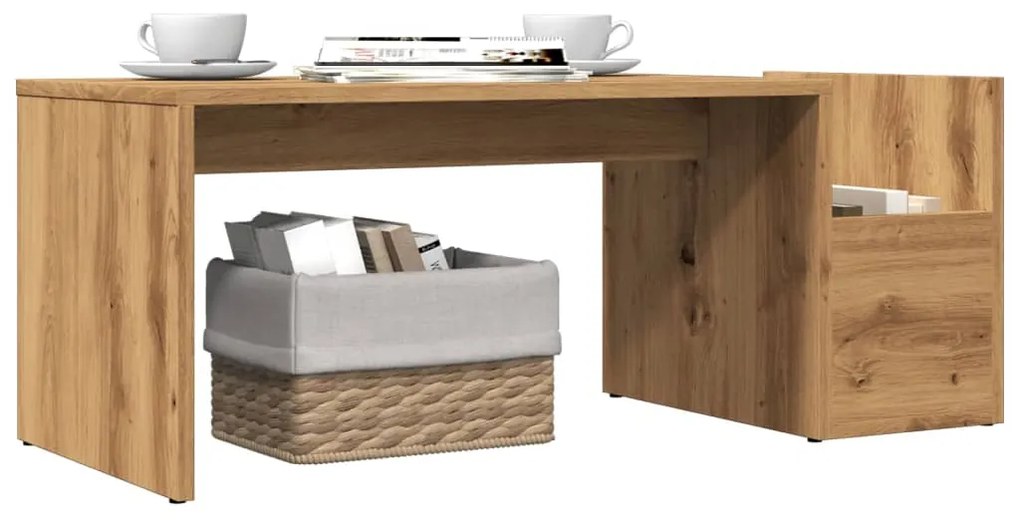 Mesa de centro 90x45x35 cm derivados madeira carvalho artisiano