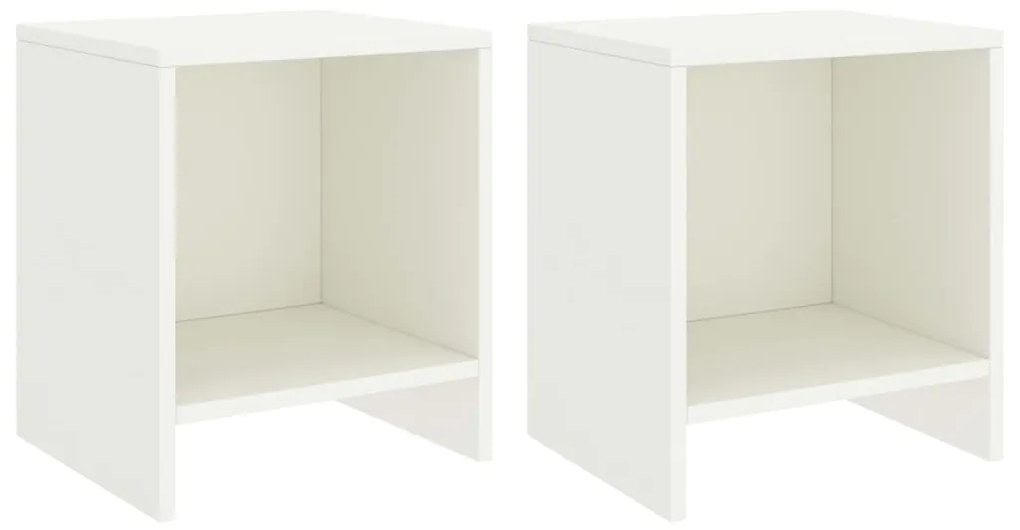 vidaXL Mesas de cabeceira 2 pcs 35x30x40cm madeira pinho maciça branco