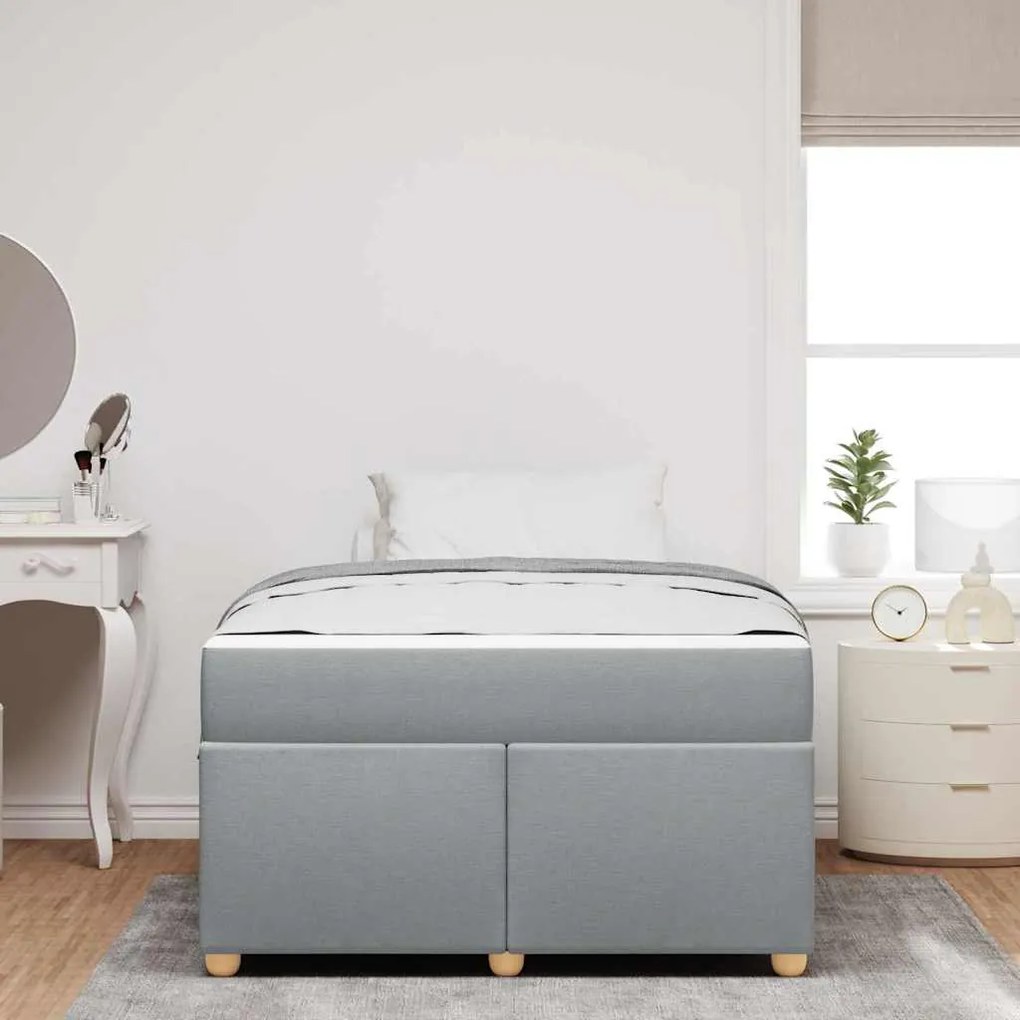 Estrutura de cama com colchão Cinzento-claro 120 x 200 cm