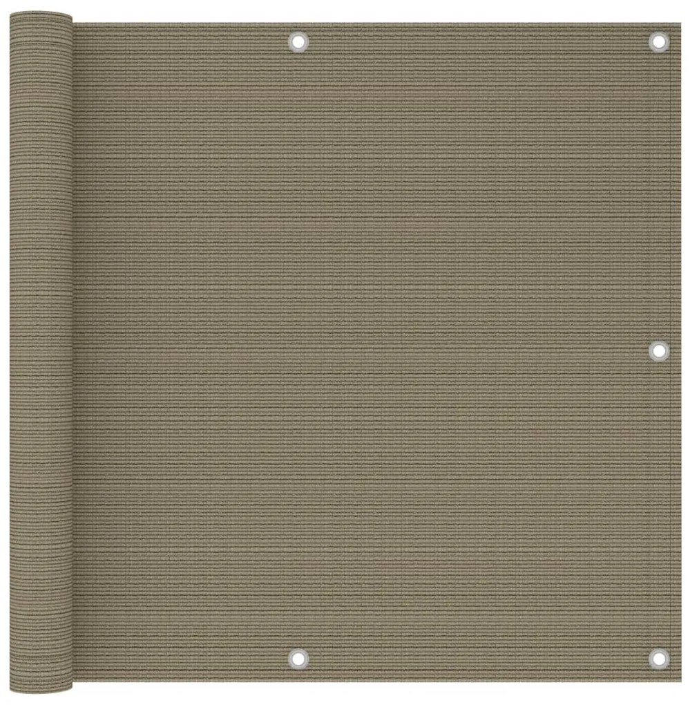 vidaXL Tela de varanda 90x300 cm PEAD cor cinzento-acastanhado