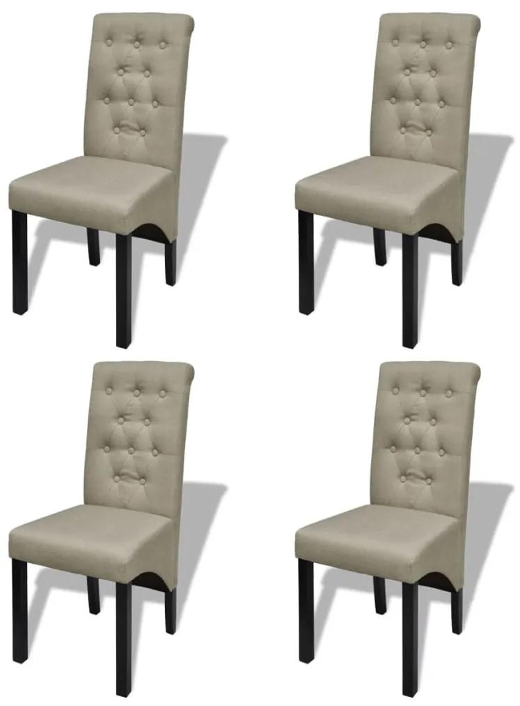 Cadeiras de jantar 4 pcs tecido bege