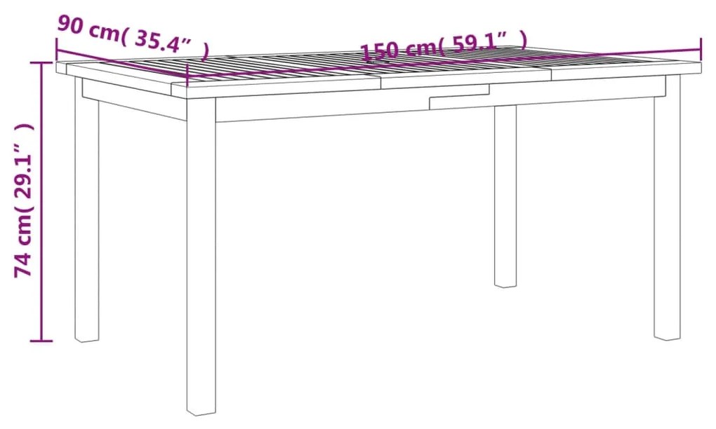 Conjunto de jantar p/ jardim 5 pcs madeira de acácia maciça