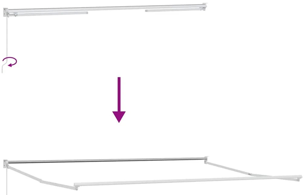 Toldo retrátil manual 400x300 cm castanho