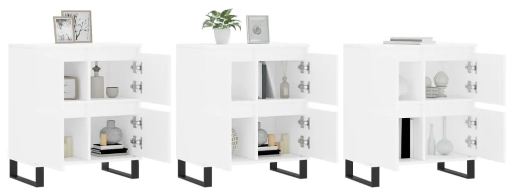 Aparadores 3 pcs madeira processada branco
