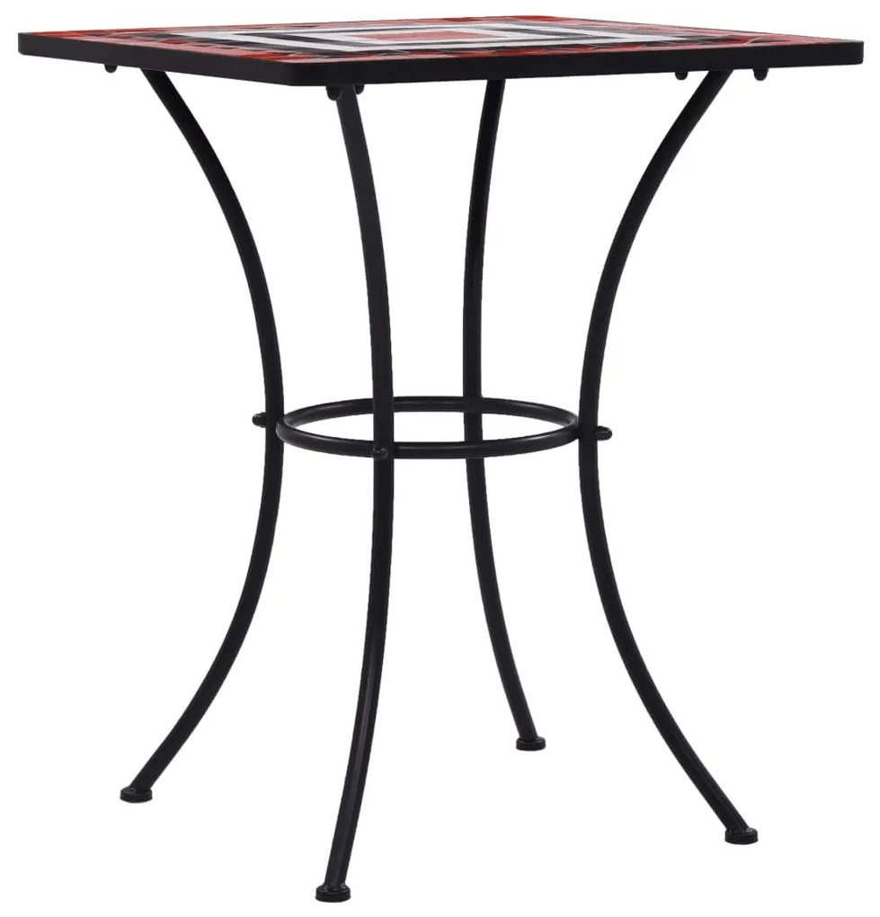 Mesa bistrô em mosaico 60 cm cerâmica terracota e branco