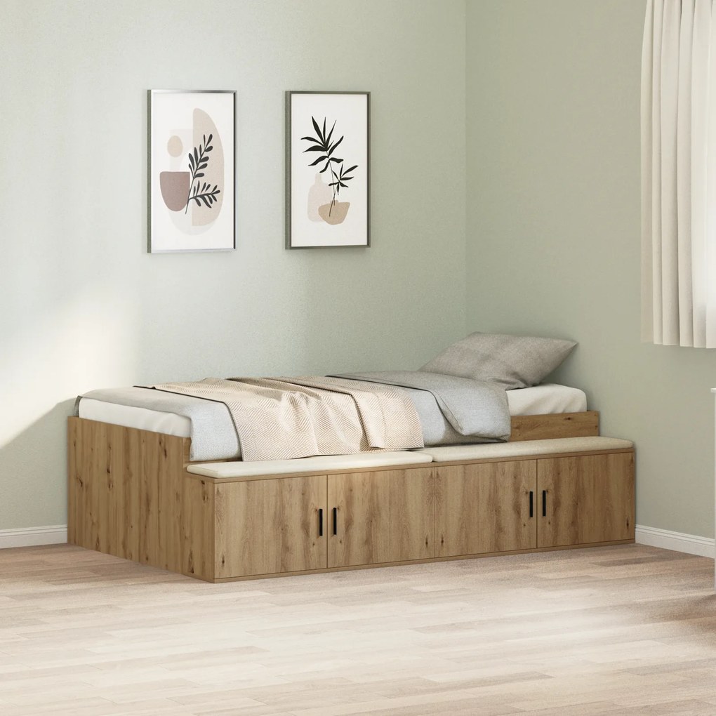 vidaXL Estrutura de Cama Carvalho Artesanal 90 x 200 cm