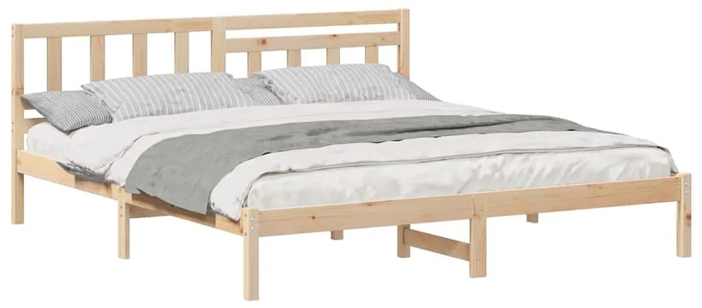 Estrutura da Cama com cabeceira Castanho 150 x 200 cm