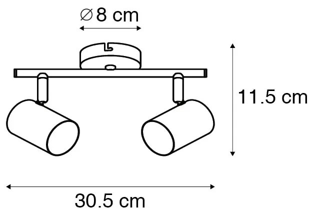 Candeeiro de teto moderno latão 2 luzes ajustáveis - Jeana Moderno