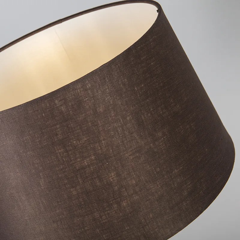 Candeeiro de mesa dourado/latão com abajur castanho 35 cm ajustável - Parte Moderno