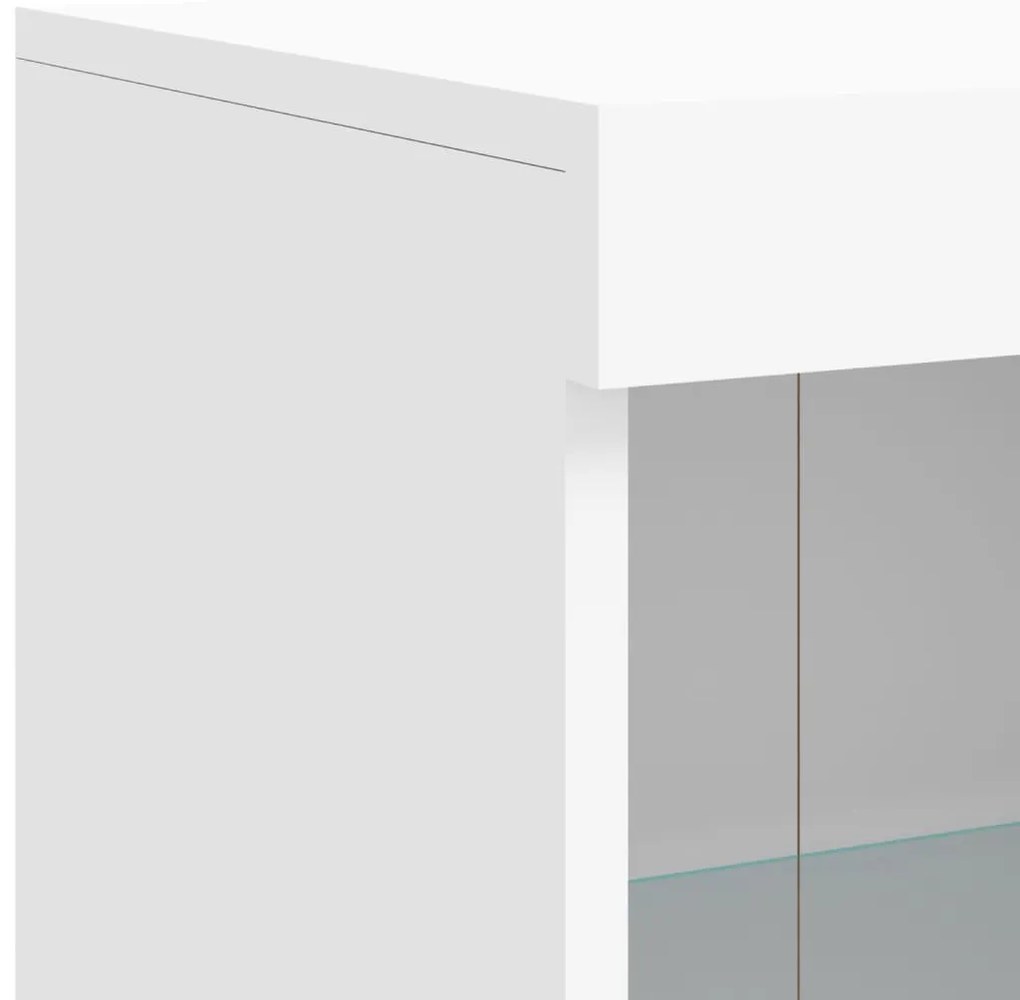 Aparador com luzes LED 81x37x100 cm branco
