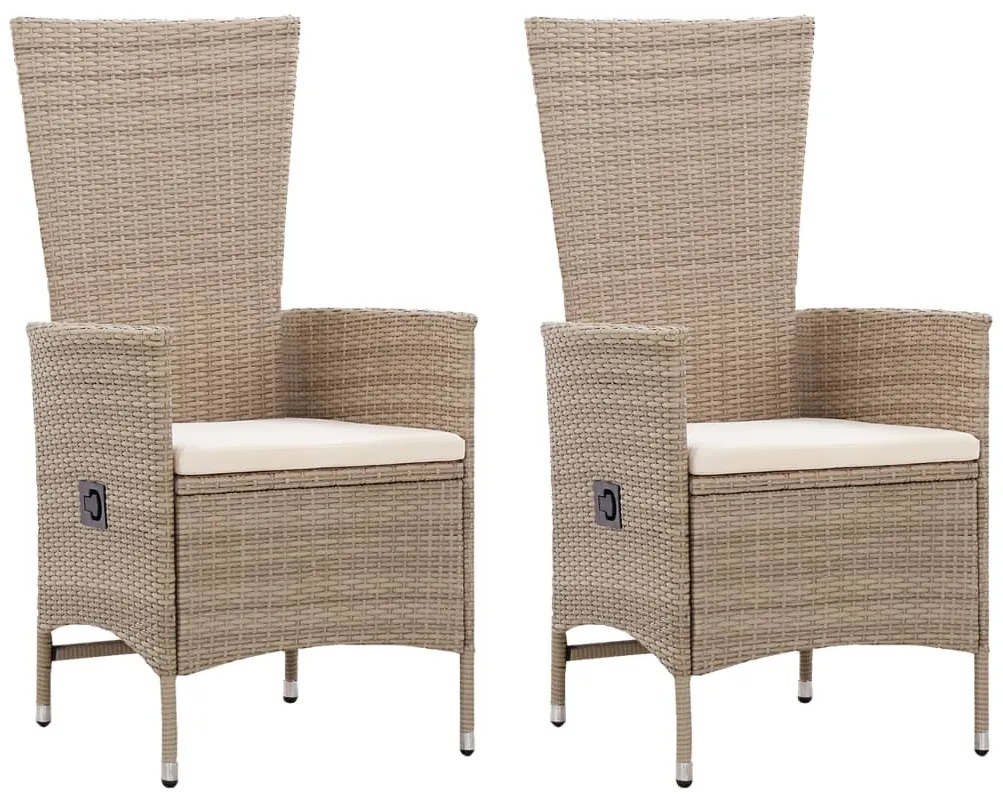 3 pcs conjunto de jantar para jardim bege