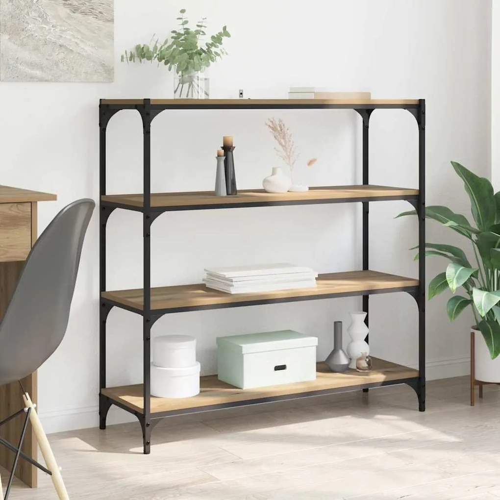 vidaXL Gabinete de Livros Carvalho Artesanal 100 x 33 x 100 cm