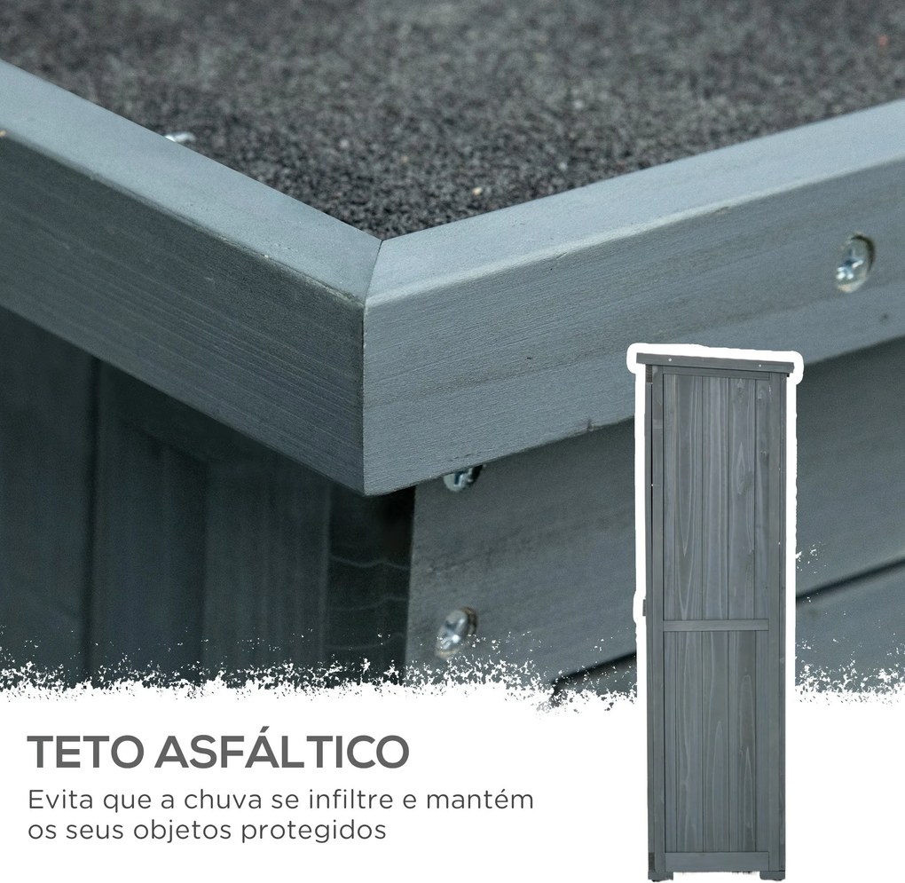 Armário de Madeira 0,31 m² 87x46,5x160 cm Armário Exterior de Madeira