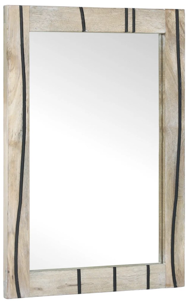 vidaXL Espelho de banheiro com espelho Marrom, prata 50 x 2.5 x 70 cm
