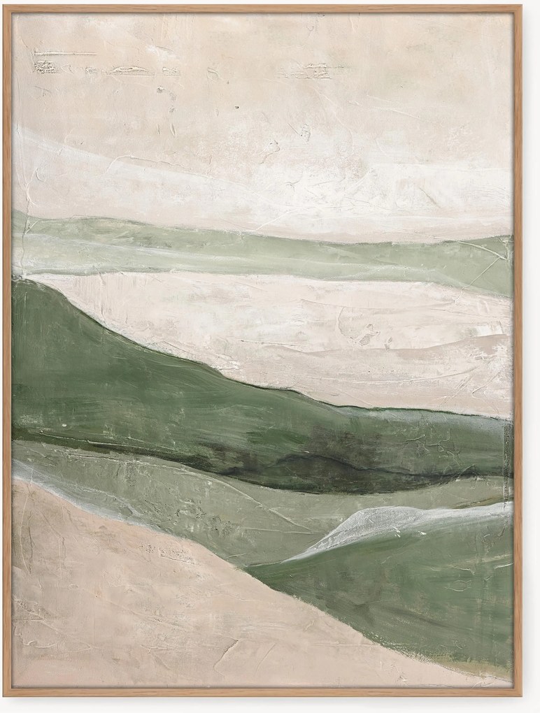 Tela emoldurada pintada à mão Green Field